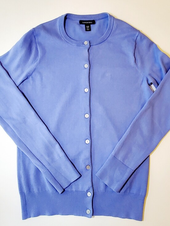 Lands' End Sweaters - Lands' End Periwinkle Supima Cotton Cardigan XXS 00-0